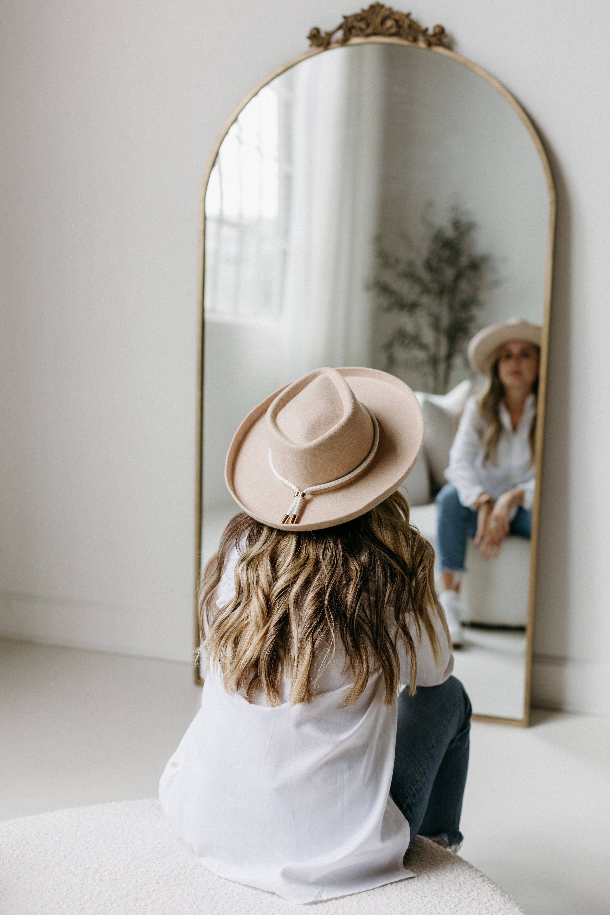 neutral hat - australian wool fedora - australian fedora - beige hat - western hat - beige fedora - Soleilhat -Soleil - Love Soleil - self- love - hats with affirmations