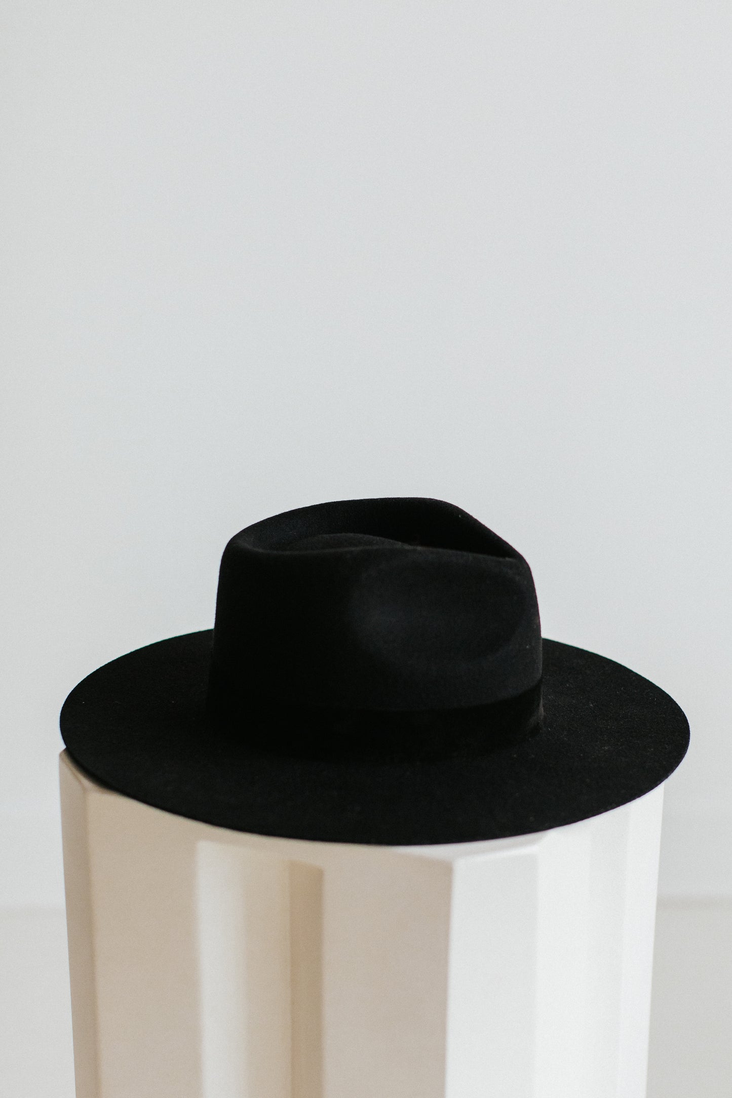 Soleil - luxury hats - black wool fedora - wool fedora hat - luxury wool fedora - wide brim hat - australian wool - black fedora - black hat 