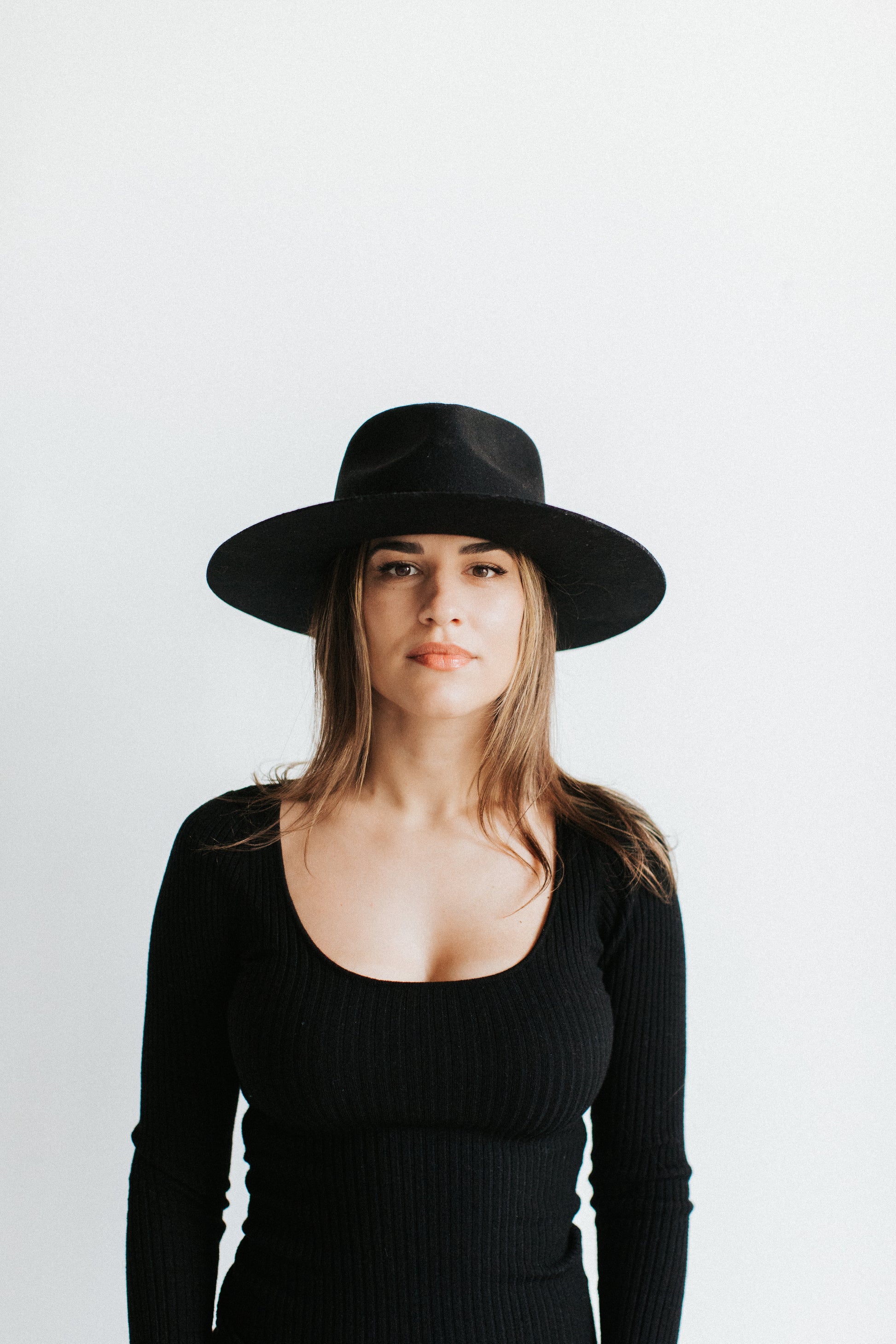 Soleil - luxury hats - black wool fedora - wool fedora hat - luxury wool fedora - wide brim hat - australian wool - black fedora - black hat 