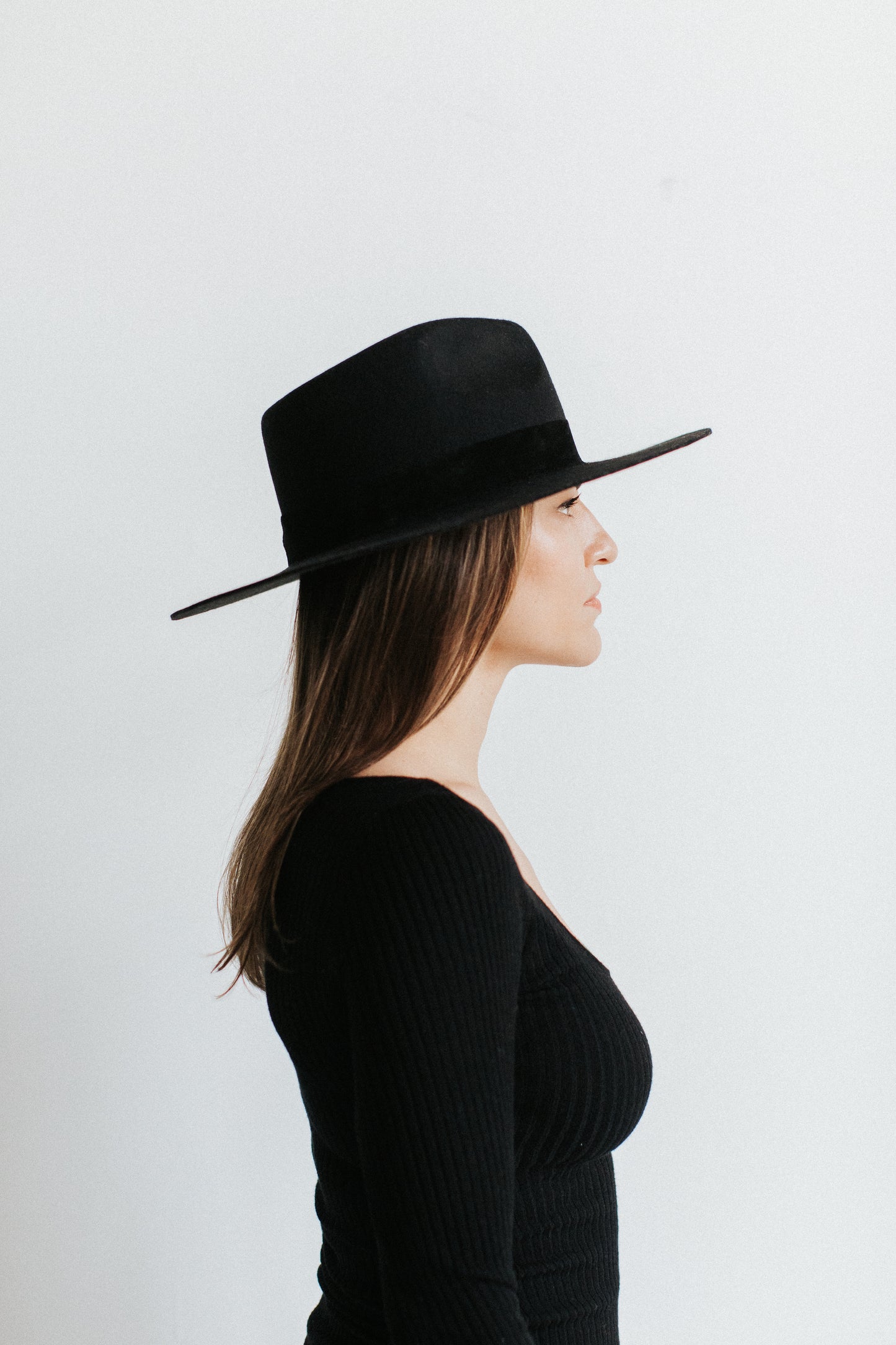 Soleil - luxury hats - black wool fedora - wool fedora hat - luxury wool fedora - wide brim hat - australian wool - black fedora - black hat 