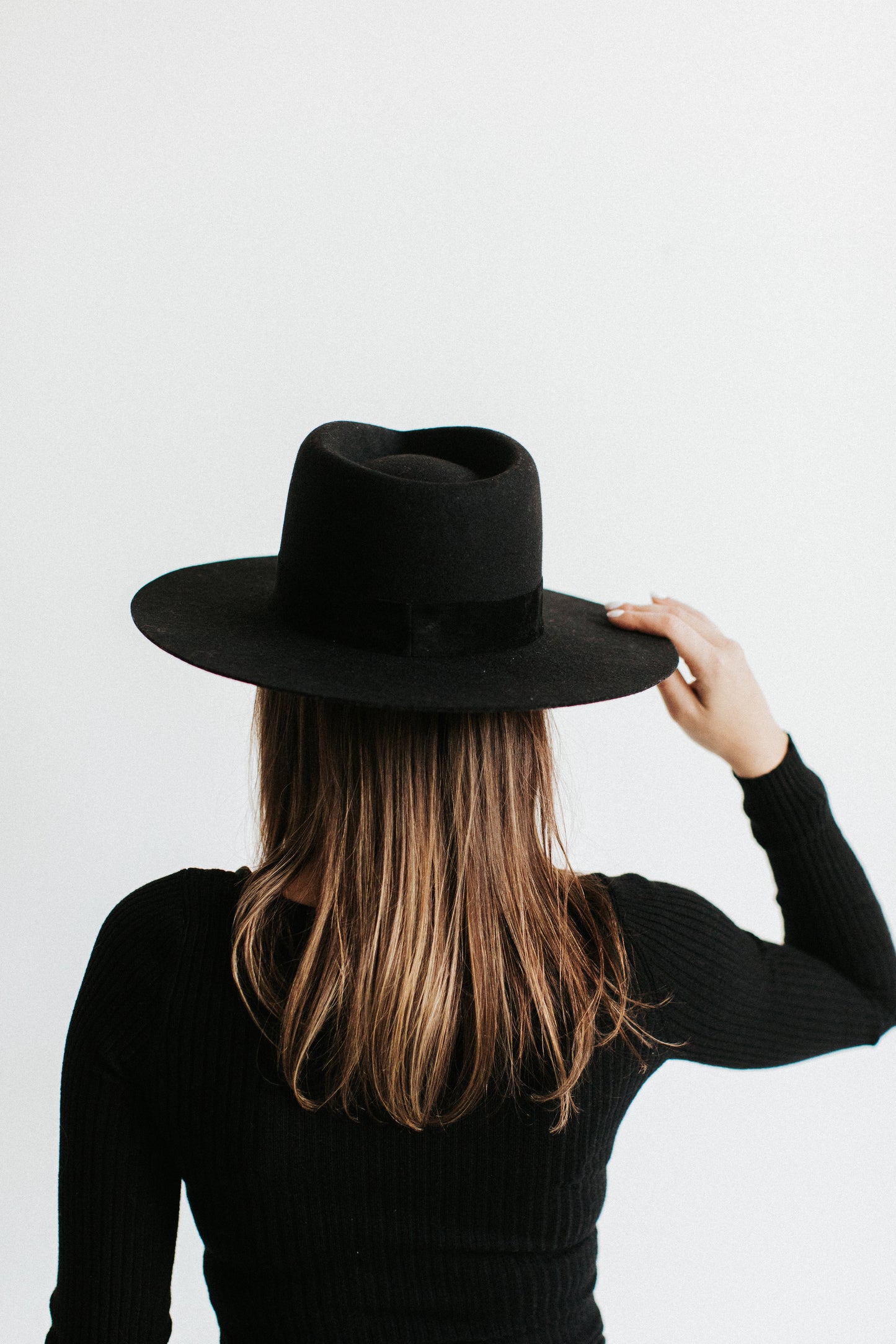 Soleil - luxury hats - black wool fedora - wool fedora hat - luxury wool fedora - wide brim hat - australian wool - black fedora - black hat 