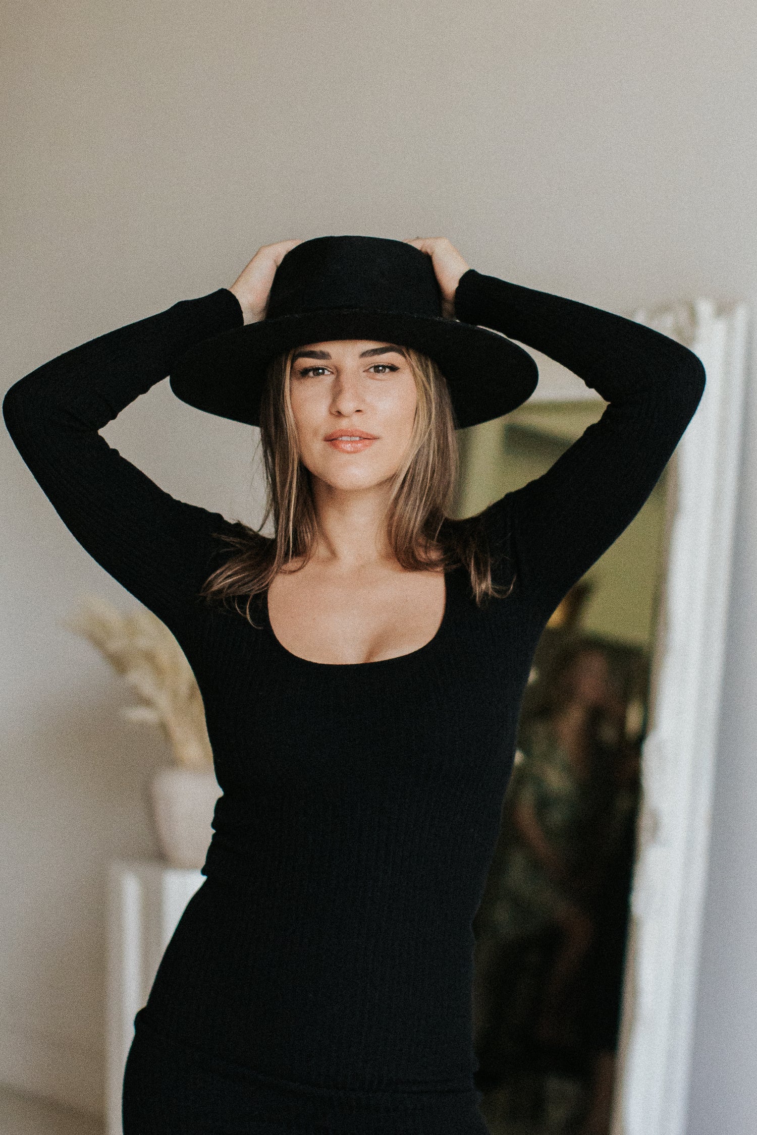 Soleil - luxury hats - black wool fedora - wool fedora hat - luxury wool fedora - wide brim hat - australian wool - black fedora - black hat 